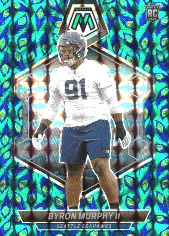 Byron Murphy II 2024 Mosaic #316 Choice Peacock /(SSP) Rookie RAW