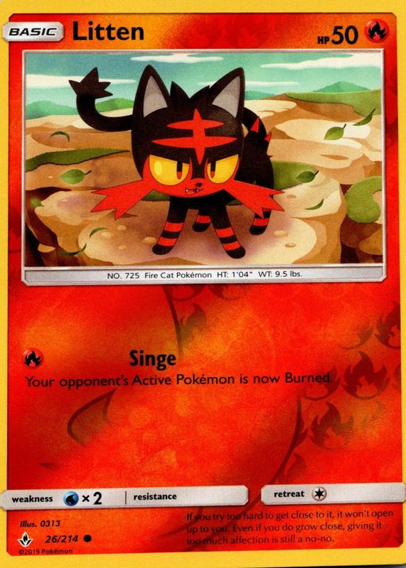 Litten 2019 Sun & Moon: Unbroken Bonds #026/214 Reverse Holo Price Guide -  Sports Card Investor