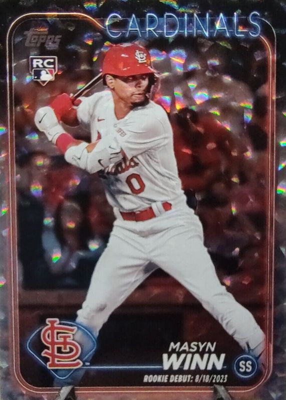 Masyn Winn 2024 Topps Update #US272 Rookie Debut - Silver Crackle Foilboard SGC 9