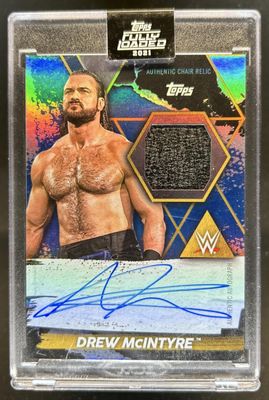 2021 Topps WWE Fully Loaded #C-DR Autographed Metal Chair Relics Sapphire /25