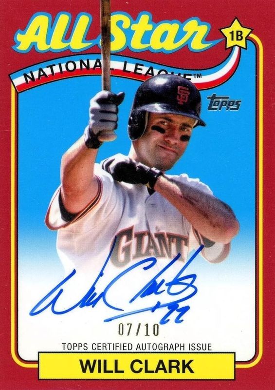 2024 Topps #89ASA-WC 1989 Topps Baseball 35th Anniversary All Star Autographs - Red /10