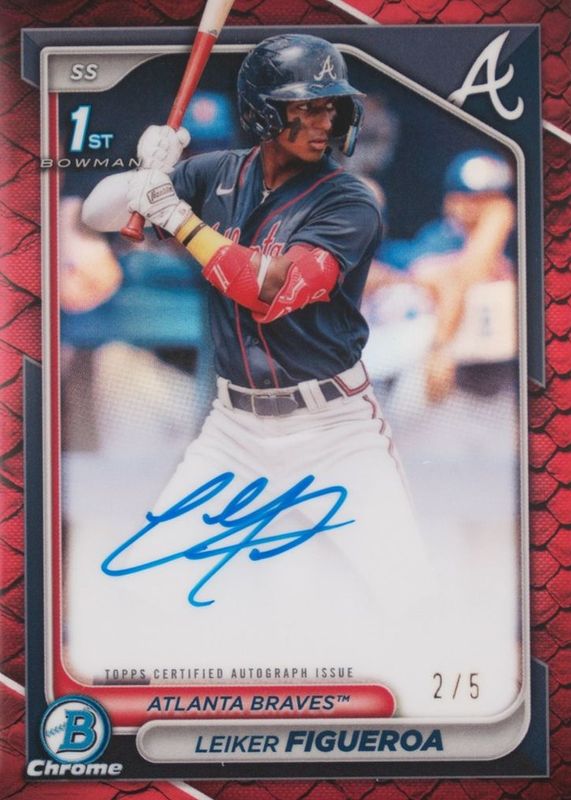 2024 Bowman Chrome #CPA-LF Prospect Auto - Reptilian Red Refractor /5 (1st)