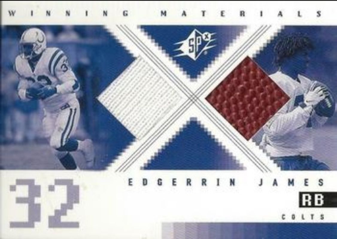 Edgerrin James 2000 SPx #WM-EJ Winning Materials RAW