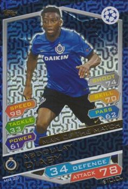 2016 Topps Match Attax UEFA Champions League #MM20 Man of the Match