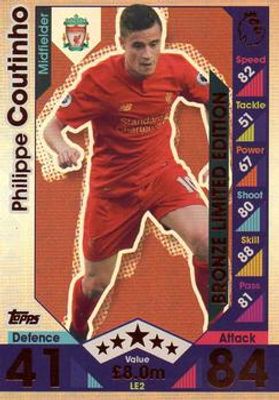 2016 Topps Match Attax Premier League #LE2 Limited Edition Bronze