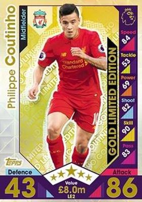 2016 Topps Match Attax Premier League #LE2 Limited Edition Gold