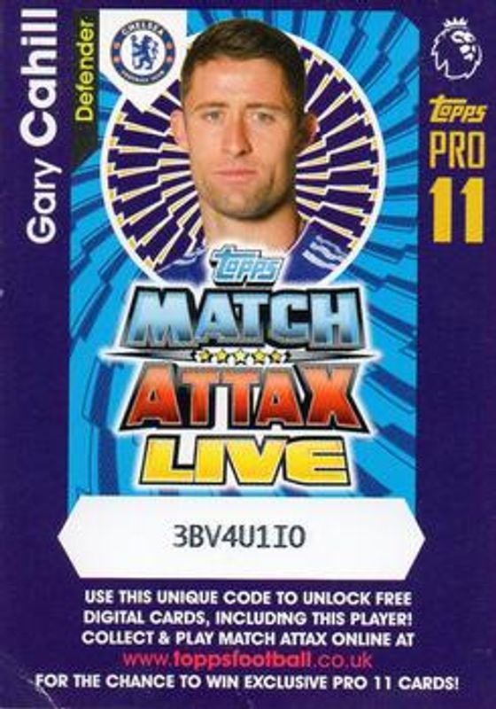 2016 Topps Match Attax Premier League Live Code Cards