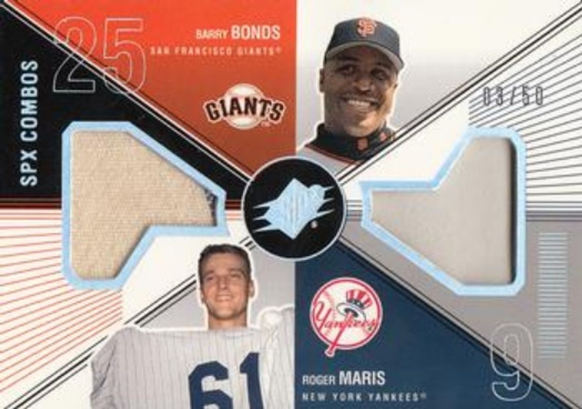 Barry Bonds 2003 SPx #C-BM Game Used Combos /90 RAW