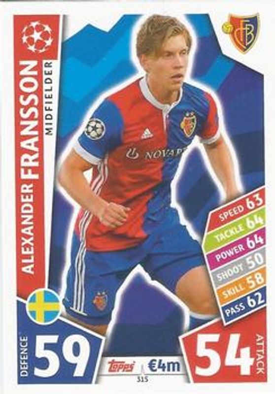 2017 Topps Match Attax UEFA Champions League #315 Base
