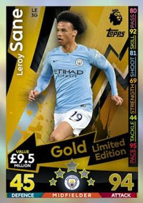 2018 Topps Match Attax Premier League #LE3G Gold Limited Edition