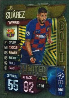 2019 Topps Match Attax UEFA Champions League UK #LE11G Gold Limited Edition