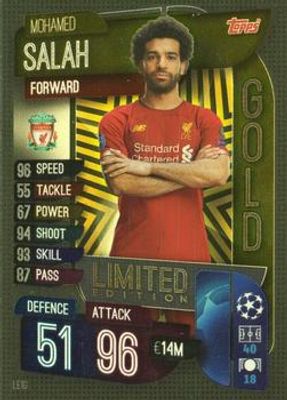 2019 Topps Match Attax UEFA Champions League UK #LE1G Gold Limited Edition