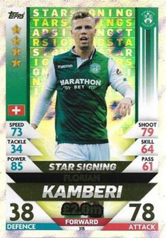 2018 Topps Match Attax SPFL #315 Star Signings