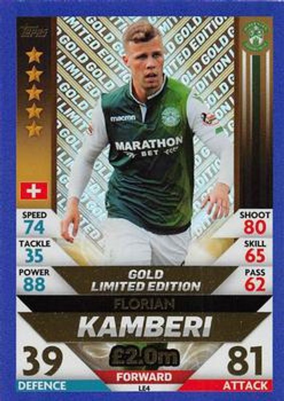 2018 Topps Match Attax SPFL #LE4 Limited Edition Gold