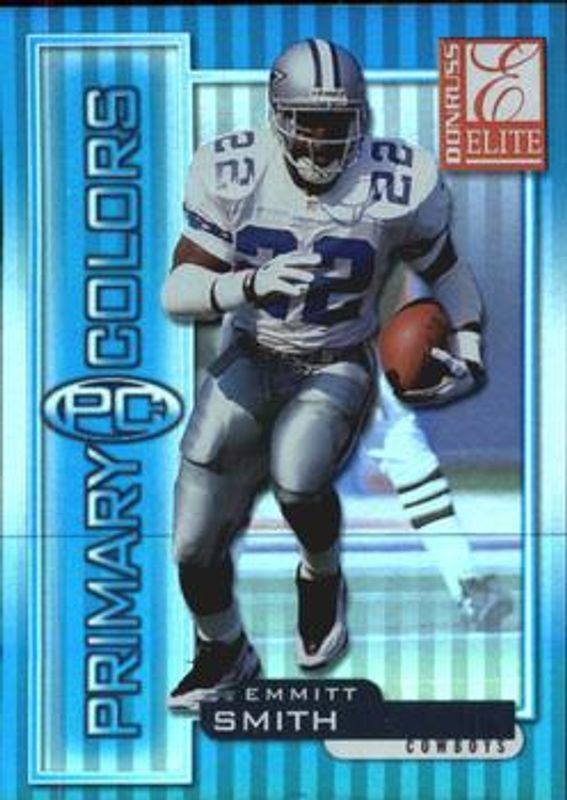 Emmitt Smith 1999 Donruss Elite #23 Primary Colors - Blue /950 RAW