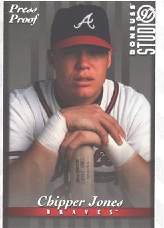 Chipper Jones 1997 Donruss Studio #79 Press Proof Silver RAW