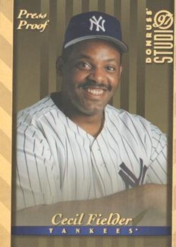 Cecil Fielder 1997 Donruss Studio #132 Press Proof Gold RAW