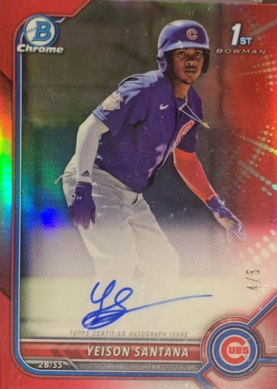 2022 Bowman #CPA-YS Chrome Prospect Auto - Red Refractor /5 (1st)