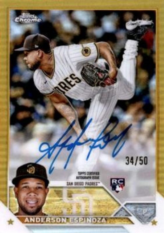2023 Topps Chrome #RA-AE Rookie Autographs - Gold Refractor /50