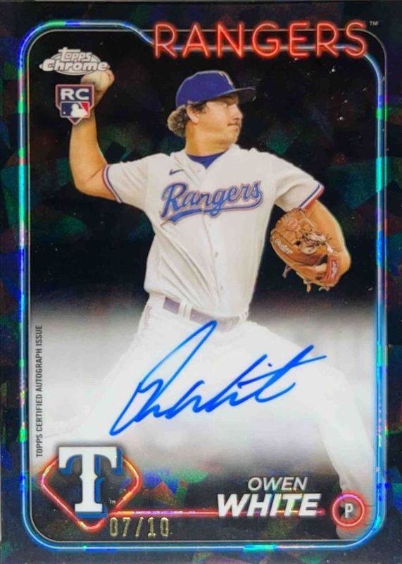 Owen White 2024 Topps Chrome Sapphire Edition #CSA-OW Autographs - Black /10 Rookie RAW