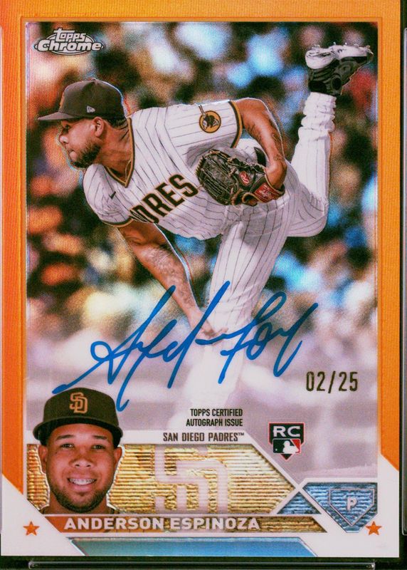 2023 Topps Chrome #RA-AE Rookie Autographs - Orange Refractor /25