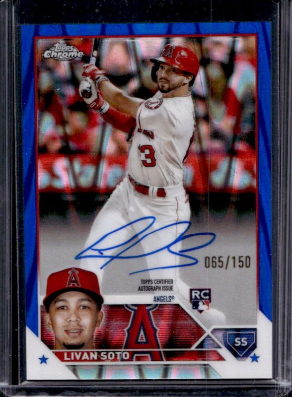 2023 Topps Chrome #RA-LSO Rookie Autographs - Blue RayWave Refractor /150