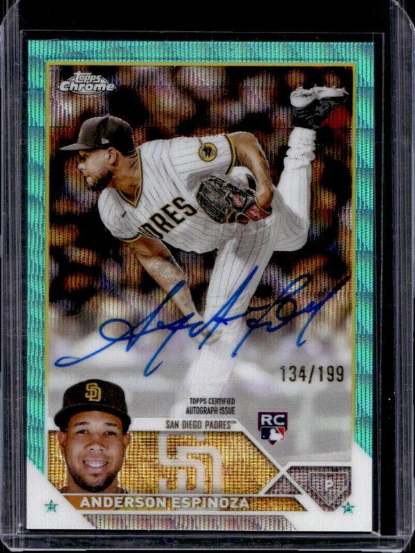 2023 Topps Chrome #RA-AE Rookie Autographs - Aqua Wave Refractor /199