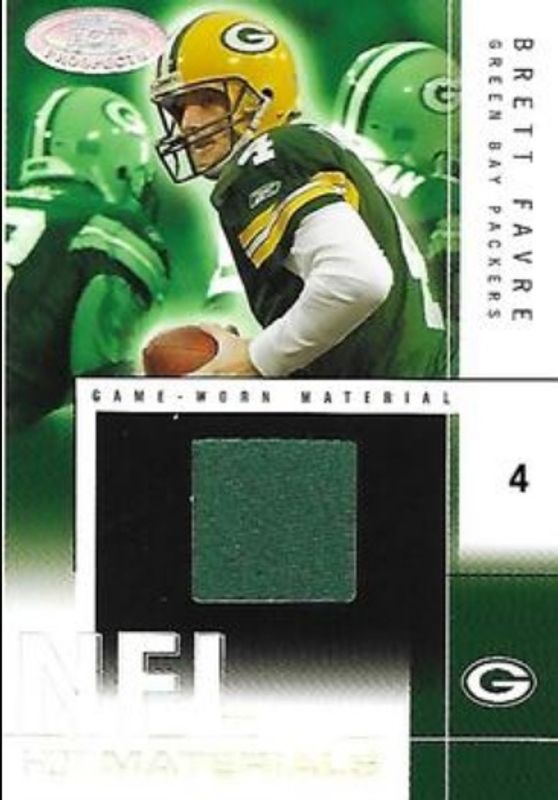 Brett Favre 2004 Fleer Hot Prospects #HM/BF Hot Materials - White Hot /1 RAW