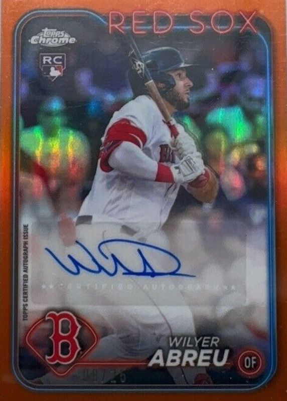 Wilyer Abreu 2024 Topps Chrome Update #AC-WA Autographs - Orange Refractor /25 Rookie SGC 10