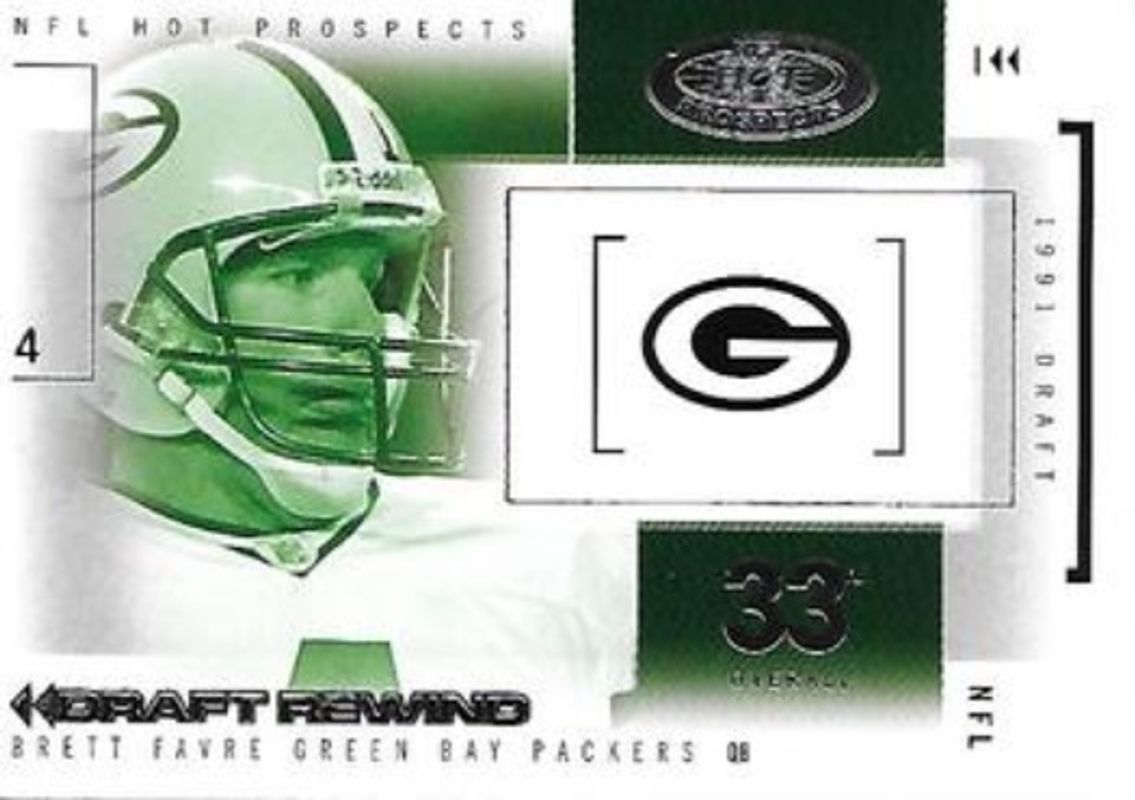 Brett Favre 2004 Fleer Hot Prospects #18-DR Draft Rewind RAW