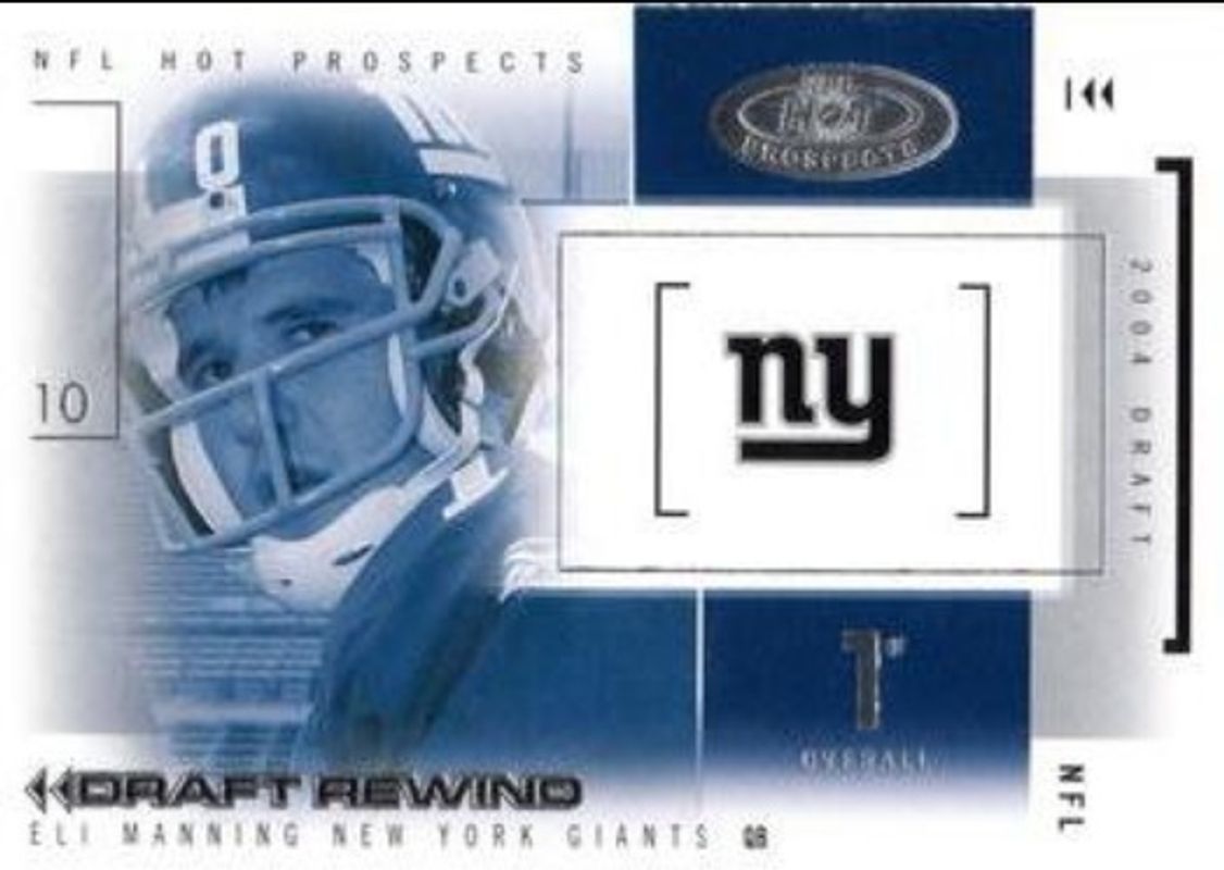 Eli Manning 2004 Fleer Hot Prospects #25-DR Draft Rewind Rookie RAW