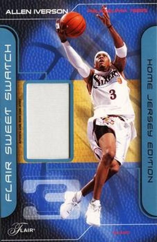Allen Iverson 2003 Flair #SSOH-AI Sweet Swatch Jumbos Home RAW