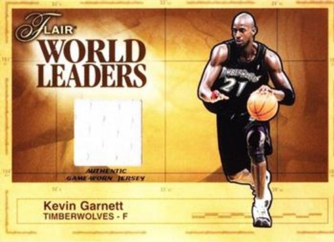 Kevin Garnett 2003 Flair #WL-KG World Leaders Game Used RAW