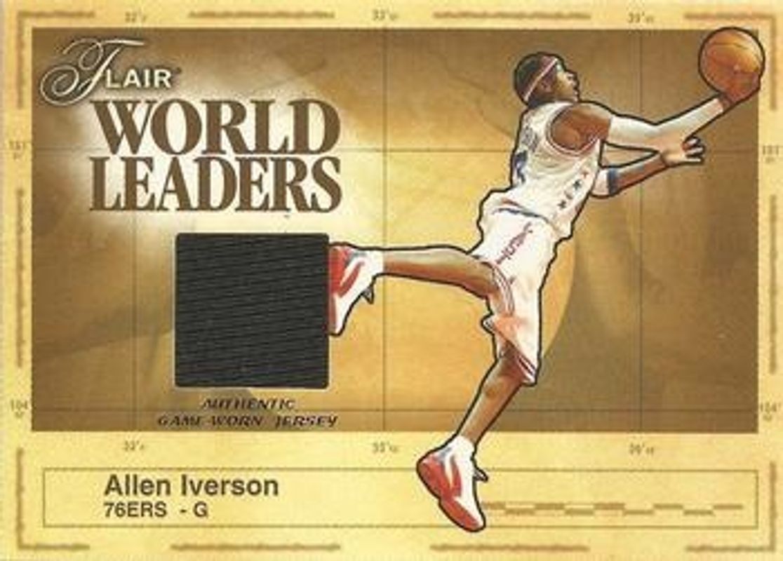 Allen Iverson 2003 Flair #WL-AI World Leaders Game Used RAW