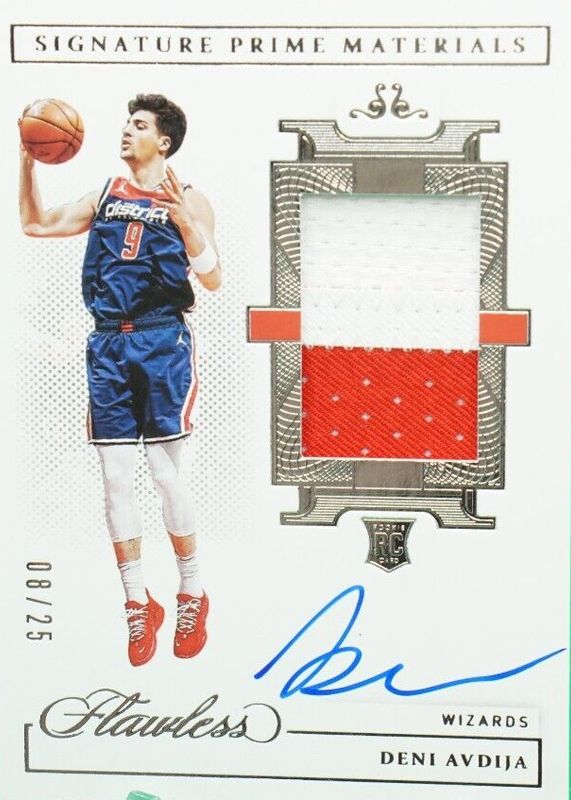 Deni Avdija 2020 Flawless #SPM-AVD Signature Prime Materials /25 Rookie SGC 9.5