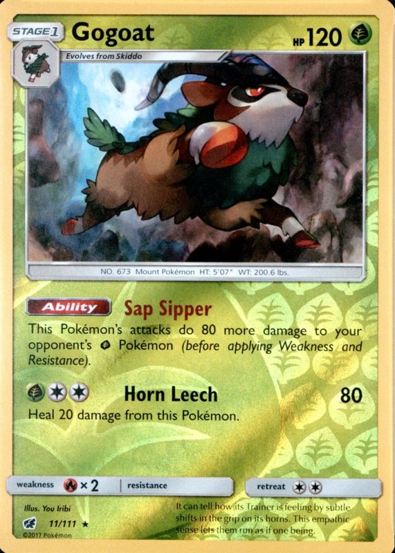 2017 Sun & Moon: Crimson Invasion #011/111 Reverse Holo