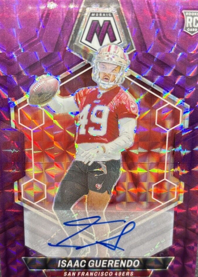 Isaac Guerendo 2024 Mosaic #388 Rookie Autographs - Purple /49 