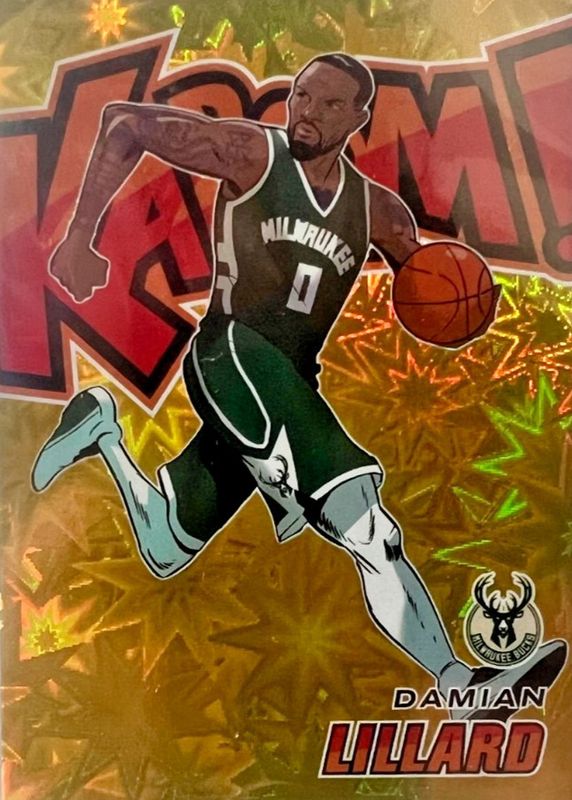 Damian Lillard 2024 Revolution #14 Kaboom! (Vertical) - Gold /10 RAW