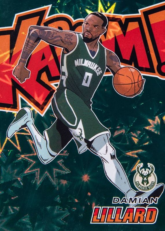 Damian Lillard 2024 Revolution #14 Kaboom! (Vertical) - Green /1 RAW