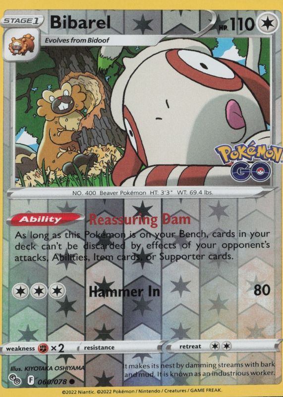 Bibarel 2022 Sword & Shield: Pokemon GO #60/78 Reverse Holo Price Guide -  Sports Card Investor