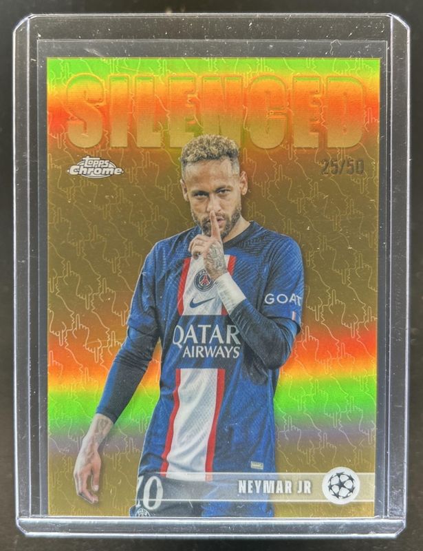 Neymar Jr. 2025 Topps Chrome UEFA Club Competitions #1 Silenced 