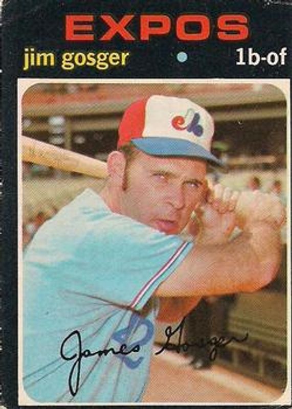 Jim Gosger 1971 O-Pee-Chee #284 Base RAW