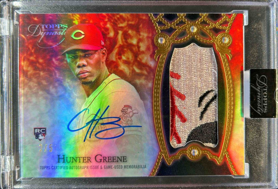 Hunter Greene 2022 Topps Dynasty #DAP-HG1 Black /5 Rookie RAW