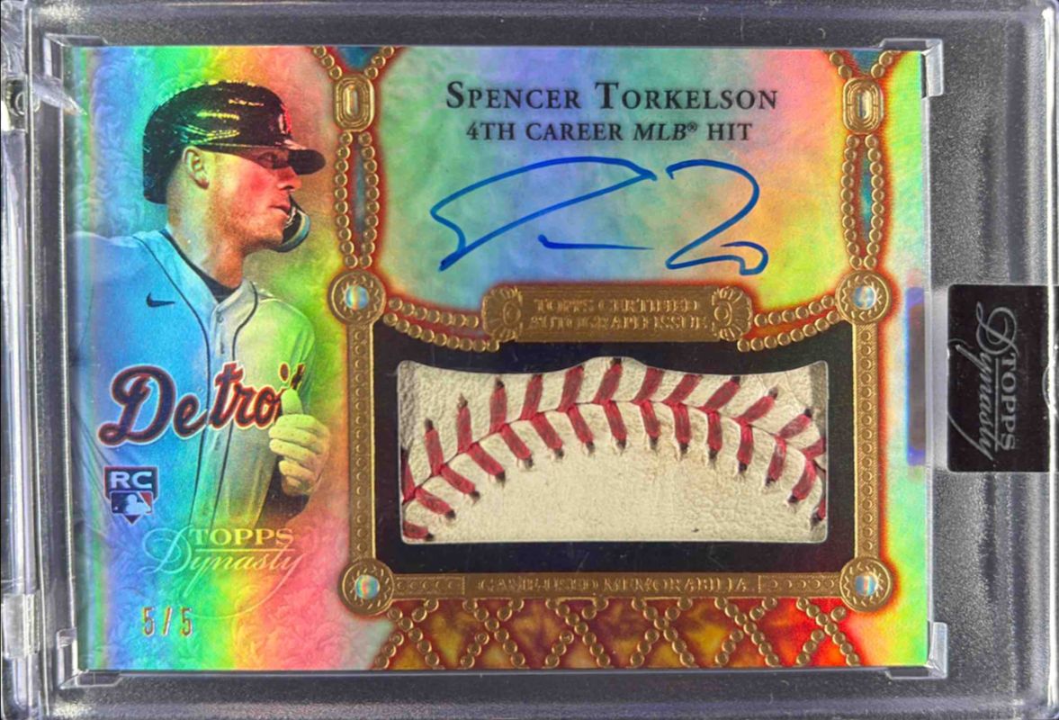 Spencer Torkelson 2022 Topps Dynasty #ASEL-ST Autographed Special Event Baseball Leather /5 Rookie RAW