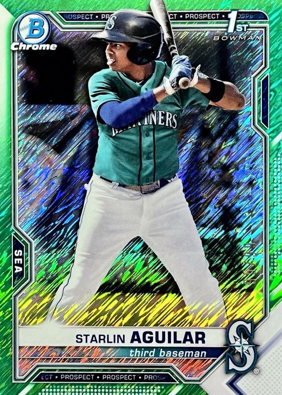 2021 Bowman Chrome #BCP-249 Prospects - Green Shimmer Refractor /99 (1st)