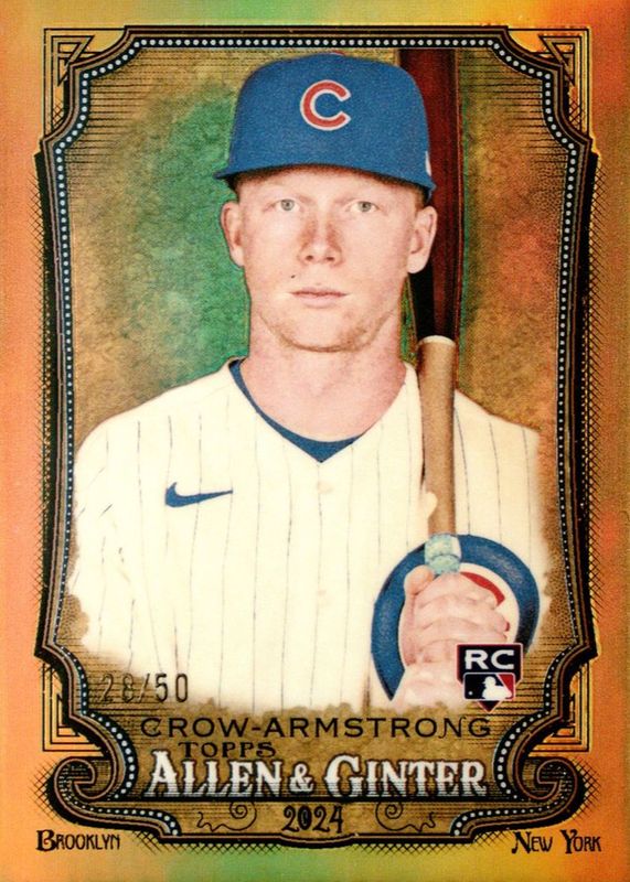 Pete Crow-Armstrong 2024 Topps Allen & Ginter #46 Chrome - Gold Refractor /50 Rookie RAW