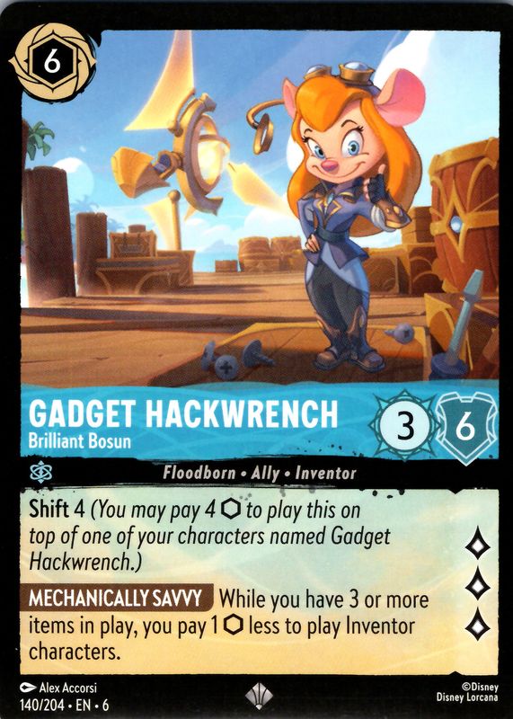 Gadget Hackwrench - Brilliant Bosun 2024 Azurite Sea #140/204 Base RAW TCG (LIGHTLY PLAYED)