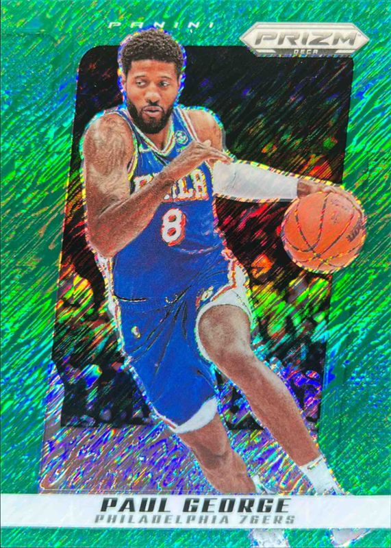 Paul George 2024 Prizm Deca #110 FOTL Green Shimmer /12 RAW