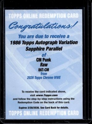 2026 Topps Chrome WWE Sapphire Edition #86T-CM 1986 Topps Autographs