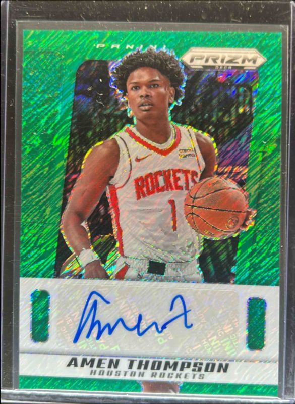 Amen Thompson 2024 Prizm Deca #PDS-AME Signatures - Green Shimmer /15 RAW